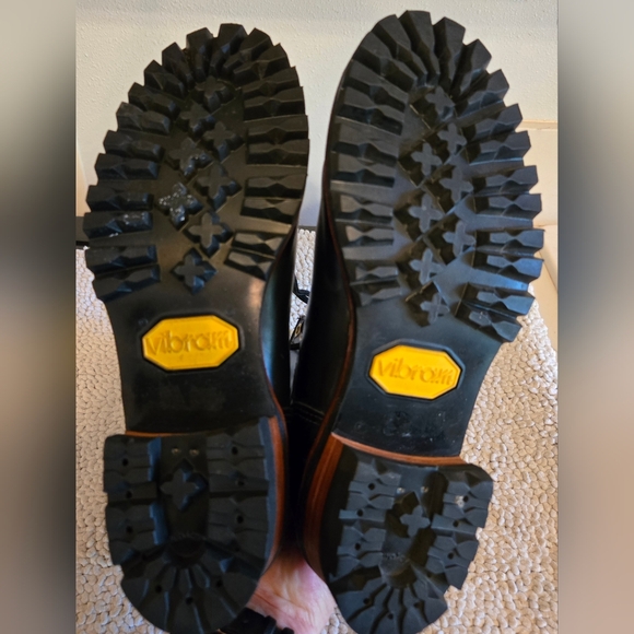 NaNa Industrial Strength Black Leather Lace-Up Boots Unisex Mens 7 D Grunge - Picture 4 of 11